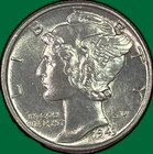 1943 Mercury Dime Brilliant Uncirculated BU Coin, Cleaning #40608