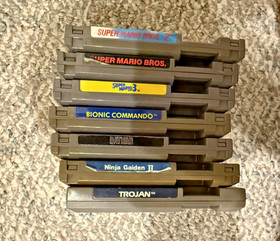 NES Nintendo Game Lot (7) Super Mario Bros 1 2 3 Batman Ninja Gaiden 5 Screw