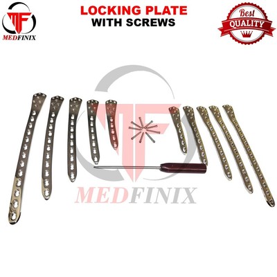 Locking Plate 4.5 / 5.0 mm 5,7,9,11& 13 H SS 316L with Screw 90 Pcs