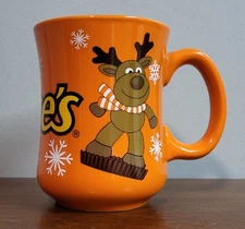 Reese's Reindeer Snowflake Holiday Coffee Mug Cup Orange