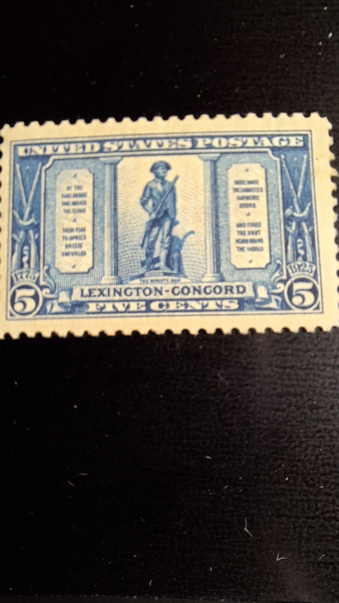 アメリカ5センㇳアメリカ Scott #619, M/F/NH, Lexington Concord, Blue, 5 cent, perf 11, 1925