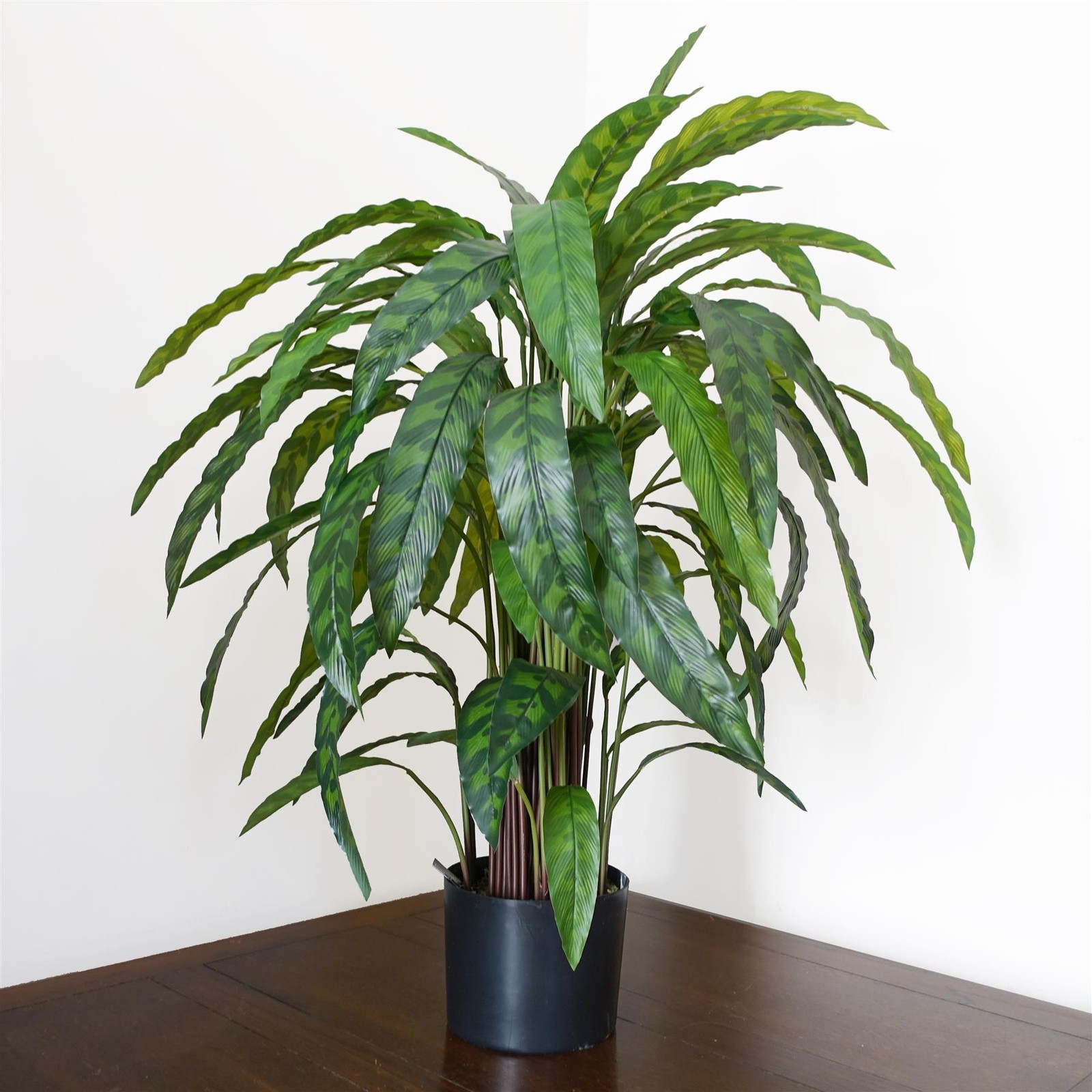 Leaf Unisex Green Variegated Artificial Calathea Plant In 90Cm - Image 3