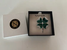 Napier Silver-Tone Four-Leaf Clover Pin - New in box