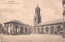 POSTCARD - YORKSHIRE - PONTEFRACT - PARISH CHURCH & MARKET PLACE - WRENCH - 1905