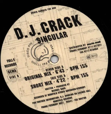 D.J. Crack Singular Vinyl Single 12inch Full-E Records
