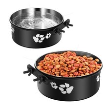 Kennel Water Bowl Hanging 2 Pack Stainless Steel Food and Water Bowl for Dog ...