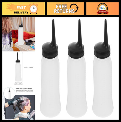 3pcs Hair Dye Applicator Bottles - Squeeze Empty Color Containers for Salon Use