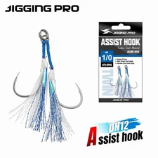 Twin Assist Hooks for Jigging Lure, Double Hooks, Metal Jig Sea Fishing Tackle