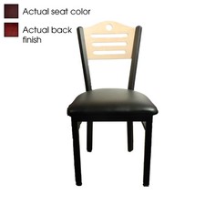 Oak Street Mfg Shoreline Mahogany Wood Back Chair w/Wine Vinyl Seat