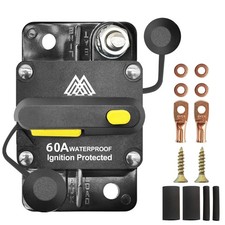 60A Waterproof 60 Amp Circuit Breaker Box for Trolling Motor 60A, Black