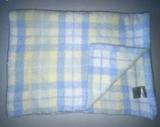 KATIE LITTLE KIDSLINE BLUE GREEN YELLOW WHITE CHENILLE BABY BLANKET M5