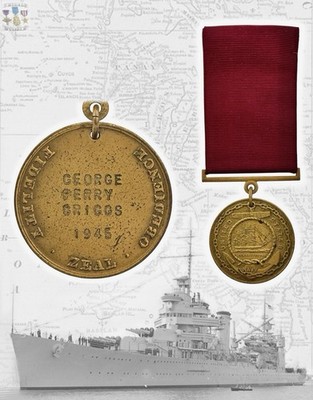 NAMED 1945 NAVY GOOD CONDUCT MEDAL GEORGE GRIGGS U.S.S. BALTIMORE WWII +RESEARCH