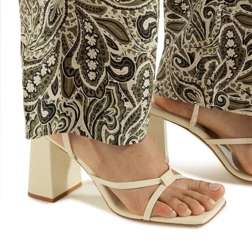 Dear Frances Cleo Sandal Block Heel Cream Pale Butter Yellow IT EU 37 US 7 - Picture 15 of 16
