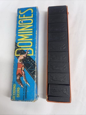 Vintage Windhund Marke Dominosteine Speere Spiele 60er Jahre