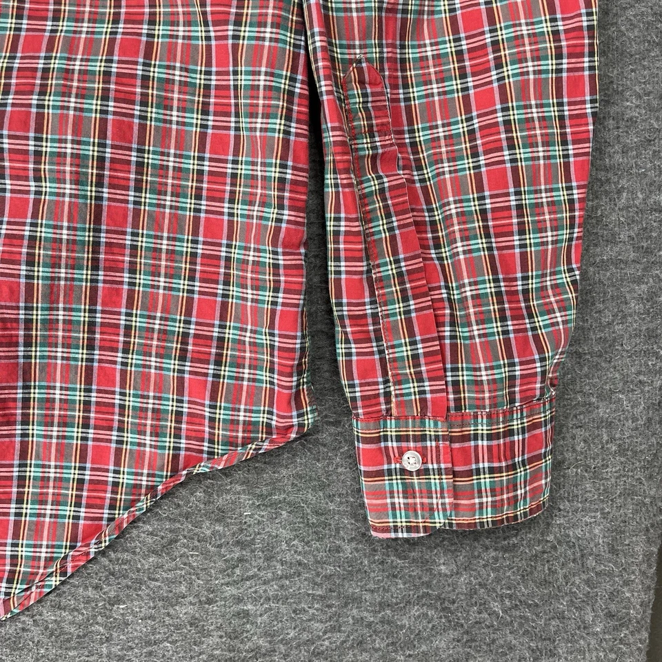 Camisa De Colección Brooks Brothers Makers Para Hombres 17.5 XL Roja A Cuadros Negocios Hecha en EE. UU. Foto 2 de 4