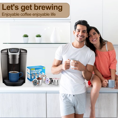 K Cup Wiederverwendbare Kaffeepads, Edelstahl Wiederverwendbare K Tassen Kaffeefilter Kom... - Bild 7 von 8
