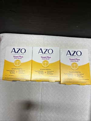 AZO Yeast Plus Dual Relief Tablets Yeast Infection And Vaginal Symptom Relief X3