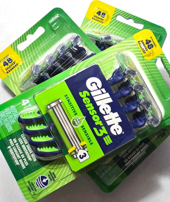 3xPacks Gillette Sensor3 Sensitive Comfortgel Aloe 3Blade Disposable Razors