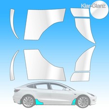 Steinschlagschutzfolie f&uuml;r Tesla Model 3 Kotfl&uuml;gel Schweller Radlauf KLAR Glanz