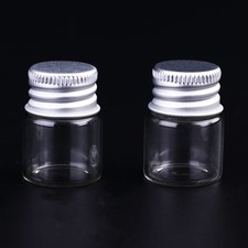 25Pcs 5ml Mini Glass Bottles Transparent with Aluminum Screw Caps