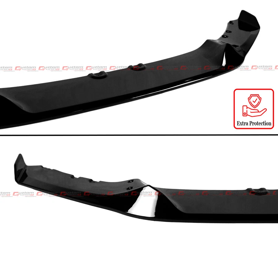 FOR 14-20 BMW F32 F36 4 SERIES M SPORT MAD STYLE BLACK FRONT LIP + BUMPER FANG - Image 4 of 4