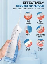 IPX7 Waterproof Water Dental Flosser Cordless for Teeth Cleaning Oral Irrigator 