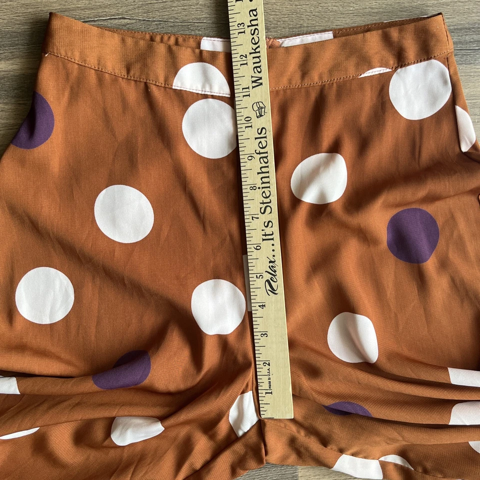 Pantalones Palazzo para mujer exuberantes cintura alta estampado de lunares pequeños Foto 4 de 4