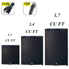 Mini Refrigerator RV Cooler Truck 12V Fridge Quiet Hotel Dorm 1.0/1.4/1.7 cu ft