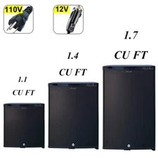 Mini Refrigerator RV Cooler Truck 12V Fridge Quiet Hotel Dorm 1.0/1.4/1.7 cu ft