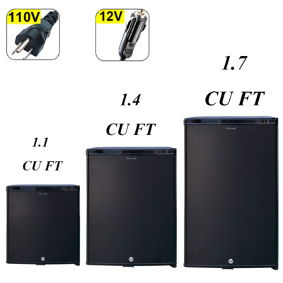 Mini  Refrigerator RV Cooler Truck 12V Fridge Quiet Hotel Dorm 1.0/1.4/1.7 cu ft