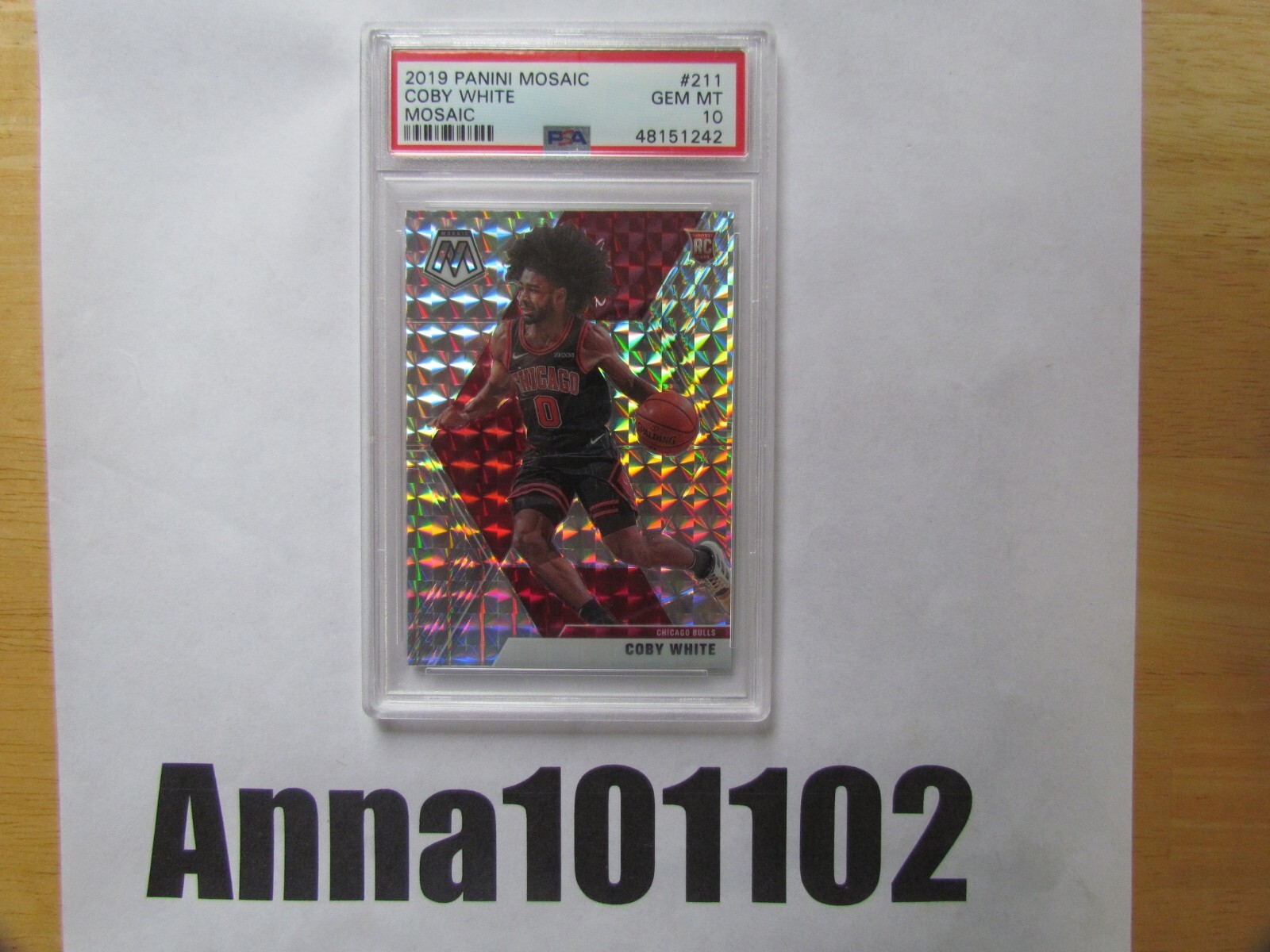 Coby White 2019 Mosaic Basketball Rookie Card #211 Graded PSA 10!