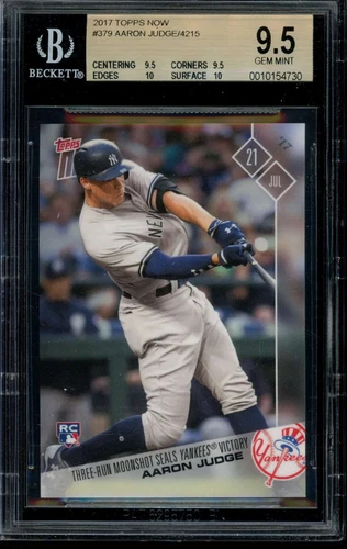 2017 Topps Now #379 Aaron Judge BGS 9.5 Gem Mint RC Rookie Card 10154730