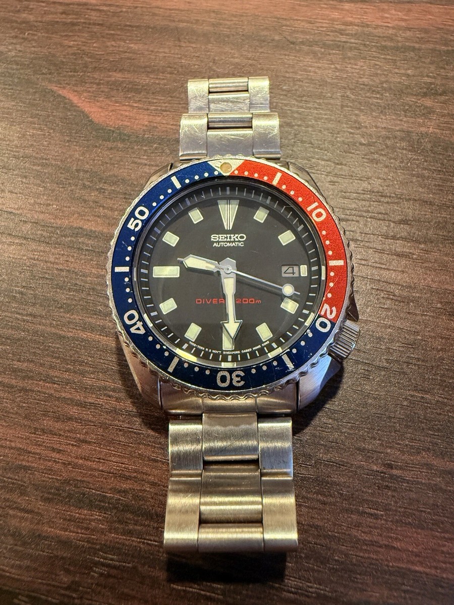 ホールクロック SEIKO GY702B 完動品 Seiko Divers 200m 7002-7039 Pepsi Bezel | eBay