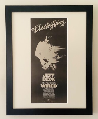 JEFF BECK+WIRED+1976+ORIGINAL FRAMED MUSIC MAGAZINE AD