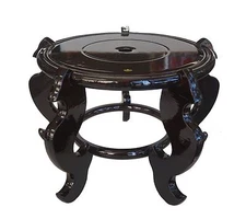 9.5" Oriental Style High Curly Legged Wooden Fishbowl Stand