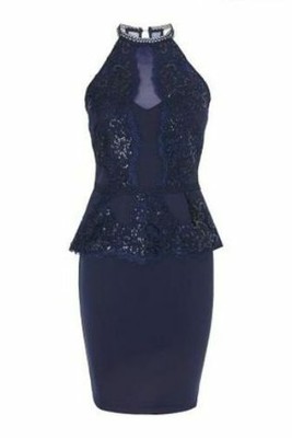 lipsy halterneck sequin bodycon dress