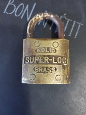 Vintage Solid Super-Loc Brass Padlock Lock No Key Made in USA! ๐๐ฆ A-14