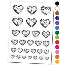 Heart Sprinkle Cookie Temporary Tattoo Water Resistant Set Collection