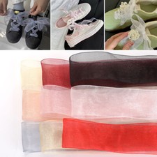 Organza Shoelaces Wave Chiffen Yarn Bow Laces About 4cm Wide Shoelace Rope
