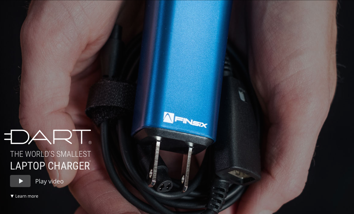Chargeur FINsix Dart 65W Bleu DA65US-BL1 - Universel, Neuf Sous Blister