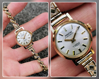 Vintage Montine 17 Jewels Hand Wind Watch, Rolled Gold-Plated