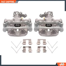 NEW 2PCS REAR BRAKE CALIPER ASSEMBLY W/ BRACKET & HARDWARE PAIR FOR DODGE DART