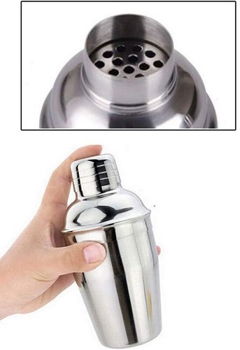 Shaker per cocktail mixer per drink in acciaio da 530 ml accessori bar barman - Foto 2 di 2