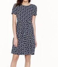 J. Crew Navy Blurred Floral Tiered Dress Size 6
