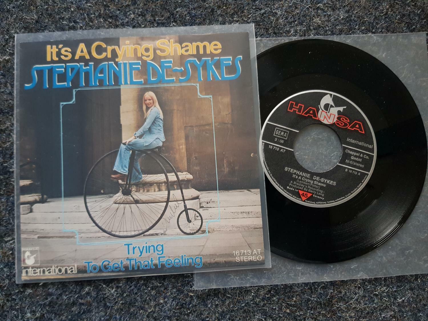7"" Single Vinyl Stephanie de-Sykes - It's a crying shame GERMANY