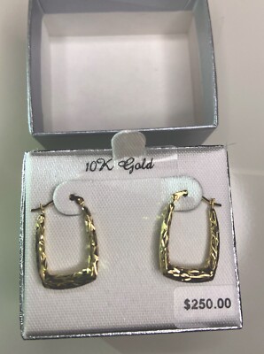 Rechteckige Creolen 10 kt Gelbgold Value Vault