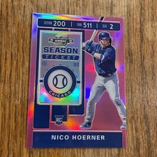2020 Chronicles Contenders Optic #28 Nico Hoerner RC PINK SSP Jersey# #2/25