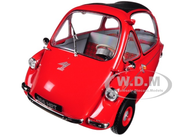 HEINKEL TROJAN LHD BUBBLE CAR RED 1/18 DIECAST MODEL CAR BY OXFORD