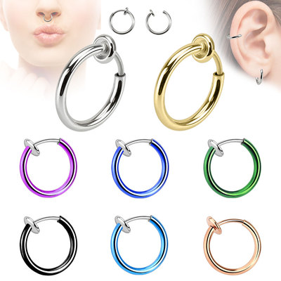 Fake Spring Action Non Piercing Nose Septum Ear Cartilage Ring
