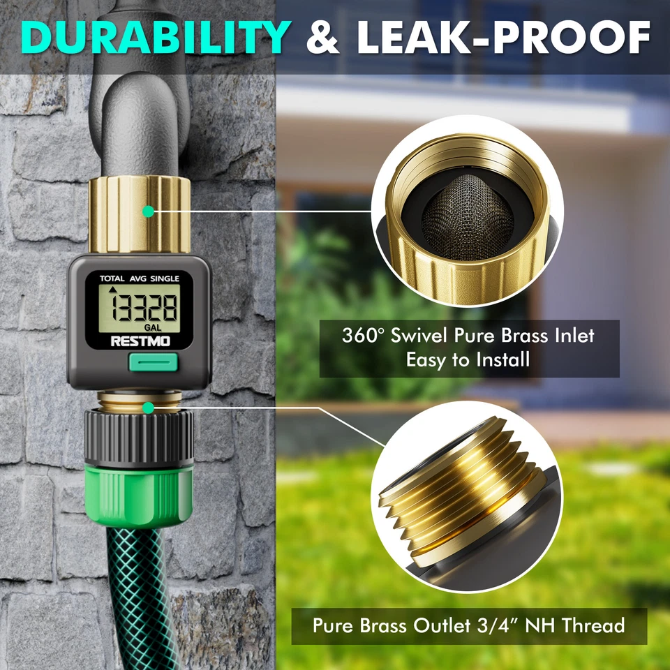 Расходомер воды с латунным входом и выходом для заполнения резервуара для воды автофургона доставка по США - Изображение 3 из 4